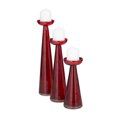 thumbnail image 6 of DecMode 3 Candle Red Glass Pillar Candle Holder, Set of 3, 6 of 8