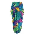 thumbnail image 5 of FKELYI Tropical Palm Leaf Print Women Maxi Beach Dress V Neck Summer Kaftan Batwing Sleeve Swimwear Cover Up Plus Size Bikini Coverup Soft Resort Wear Loungewear, 5 of 7