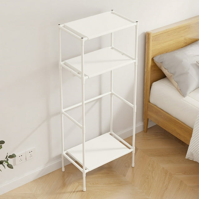 Fufafayo under $5 Coat Rack Freestanding, Closet Organizer Hall Tree, 2 Storage Shelves Corner Unit, Entryway Bedroom Clothing Storage Solution