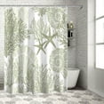 thumbnail image 3 of Shower Curtain Sage Green Coral Shower Curtains for Bathroom Decor Seashell Starfish Marine Life Shower Curtain Sets with Hooks Waterproof Fabric Bath Curtain Extra Long 72" X 84", 3 of 6