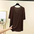 thumbnail image 4 of Mujeres de Verano Tops Suelto Ajuste Casual Color Sólido sin Mangas Cuello en V, Blusa de Moda para el Día Y la Fiesta, 4 of 4