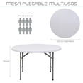 thumbnail image 2 of Mesa Plegable Jardin Exterior Portatil Redonda Color Blanco 122cm, 2 of 7
