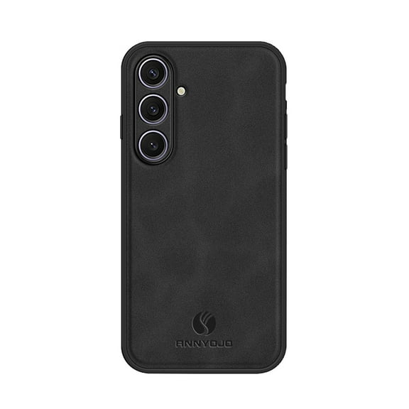 Back Case Compatible with Samsung Galaxy S25, Classic Anti-Scratch PU Leather Shockproof Protective Thin Fit Skin Friendly Phone Case Cover Designed for Samsung Galaxy S25, Black
