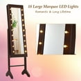 thumbnail image 6 of Costway Mirrored Jewelry Cabinet Organizer w/18 LED lights Brown, 6 of 10