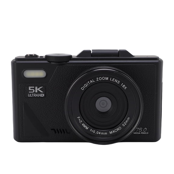 M Buder 5K Digital Camera for Photography Anti Shake WiFi 75MP Vlog Camera Autofocus Video Camera with 18X Digital Zoom for Travel 32G Black