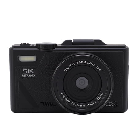 M Buder 5K Digital Camera for Photography Anti Shake WiFi 75MP Vlog Camera Autofocus Video Camera with 18X Digital Zoom for Travel 32G Black