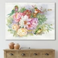 thumbnail image 2 of Designart ' Colourful Birds and Vibrant VIntage Flowers ' Traditional Canvas Wall Art Print, 2 of 4