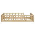 thumbnail image 5 of Miniyam Wood Twin Size Floor Bed with Built-in Book Storage Rack for Toddler, Natural, 5 of 7