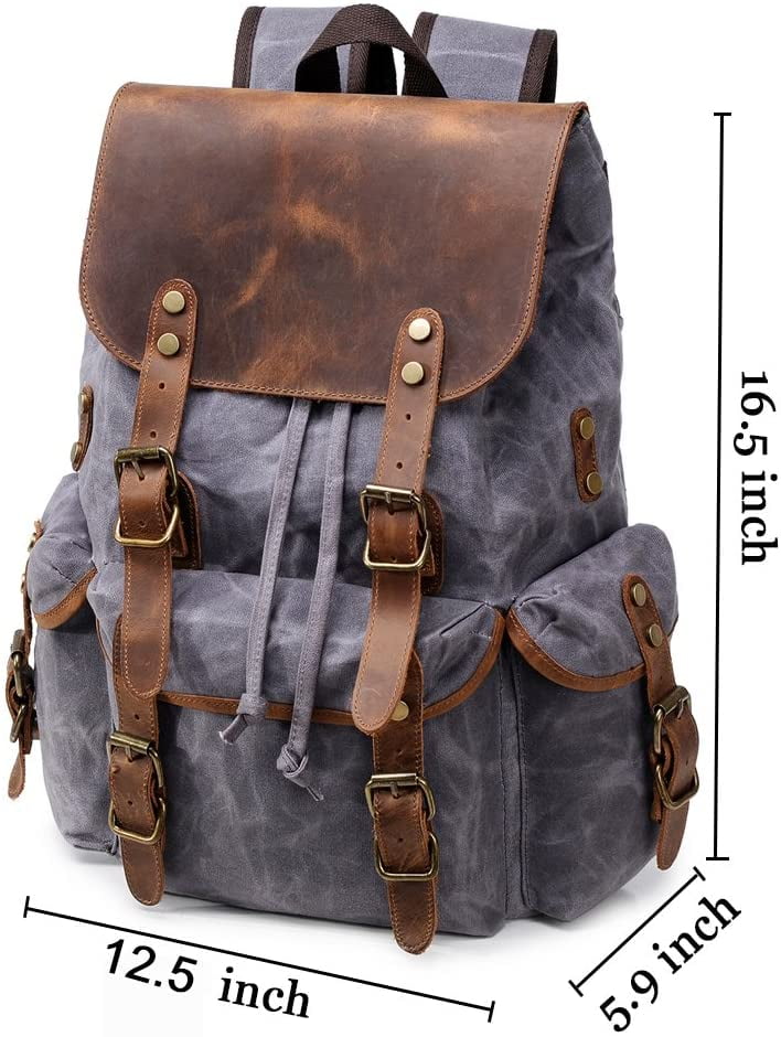 waxed canvas laptop backpack