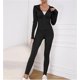 thumbnail image 1 of Mujeres flacas alta cintura elástica traje sólido primavera oto?o manga larga cremallera lápiz pantalones se?oras Streetwear con capucha Spor, 1 of 2