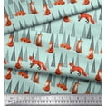 thumbnail image 3 of Soimoi Green Viscose Chiffon Fabric Artistic Tree & Wolf Animal Fabric Prints By Yard 42 Inch Wide, 3 of 3