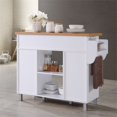 thumbnail image 3 of Hodedah Kitchen Island with Spice Rack plus Towel Holder in White Wood, 3 of 8