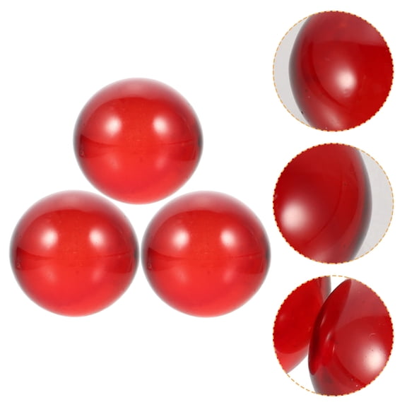 OULII Red Glass Sphere Ornament Hand Blown for Desktop Decoration 3Pcs