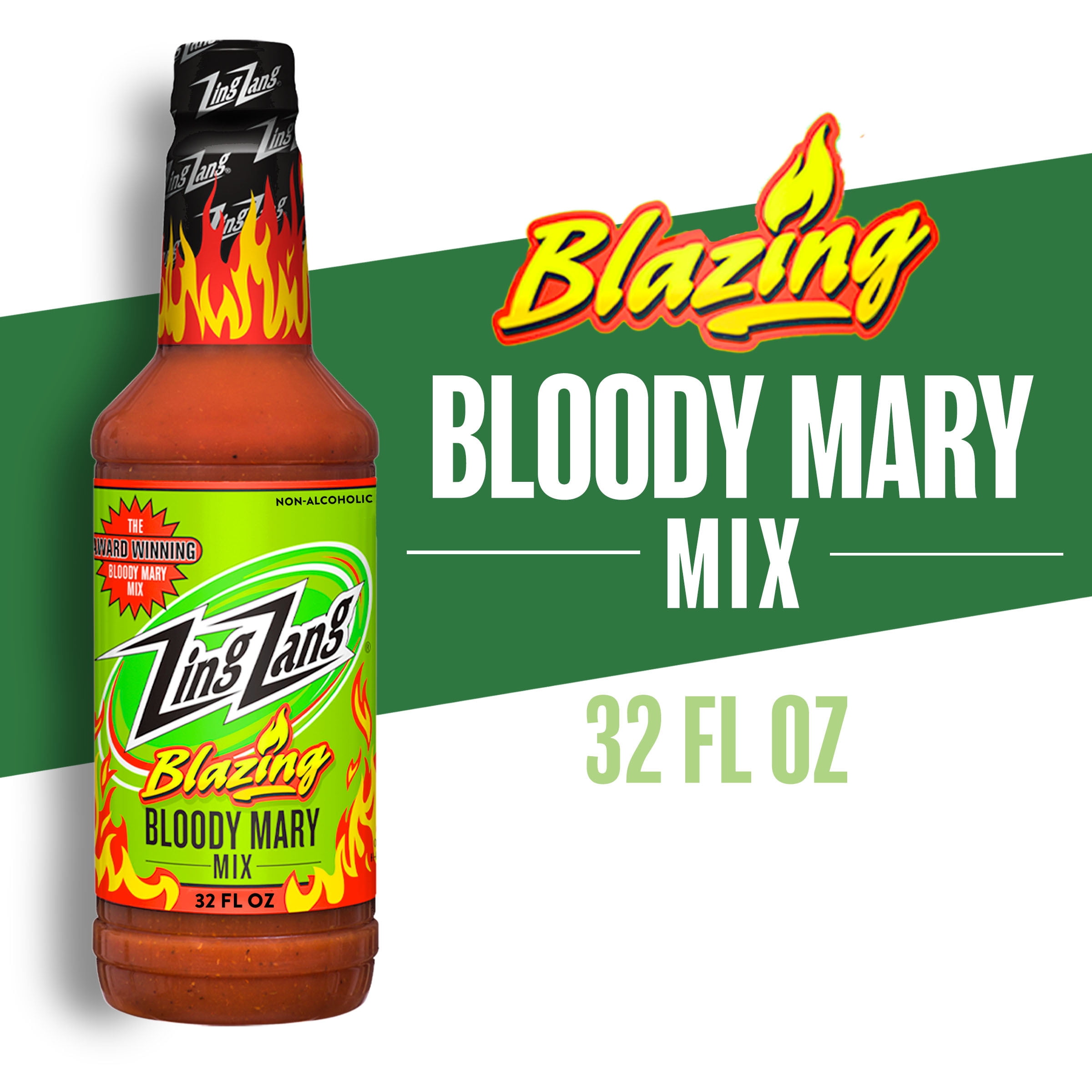 Zing Zang Blazing Bloody Mary Mix, NonAlcoholic Cocktail Mixer, 32 Fl