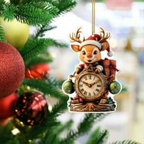 Acrylic Flat Santa Claus Pendant - Exquisite Hanging Ornament for Christmas Tree, Ideal for Home Holiday Trimming, Lightweight Won’t Bend Tree Branches, C, 3.14in/8cm