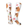 thumbnail image 2 of Knee High Socks for Men and Women, Capybaras Valentine's Day Althletic Compression Socks, Support Long Tube Socks for Outdoor Sport, Calf Socks, High Stockings for Women Men, 2 of 7