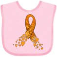 thumbnail image 3 of Inktastic Leukemia Awareness with Orange Ribbon Made of Hearts Boys or Girls Baby Bib, 3 of 4