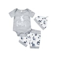 thumbnail image 1 of Mialoley Baby Girl/Boy Loose Tops Round Neck Short Sleeve Rabbit Romper Shorts, 1 of 7