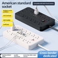 thumbnail image 6 of JOUALY 19-in-1Compact Power Strip, Surge Protector with 13 Wide Spaced AC Outlets & 6 USB Ports(3A3C), Flat Plug 5FT Cord, FCC Certified USB Charging Station for Home Office Dorm Travel, Black, 6 of 6