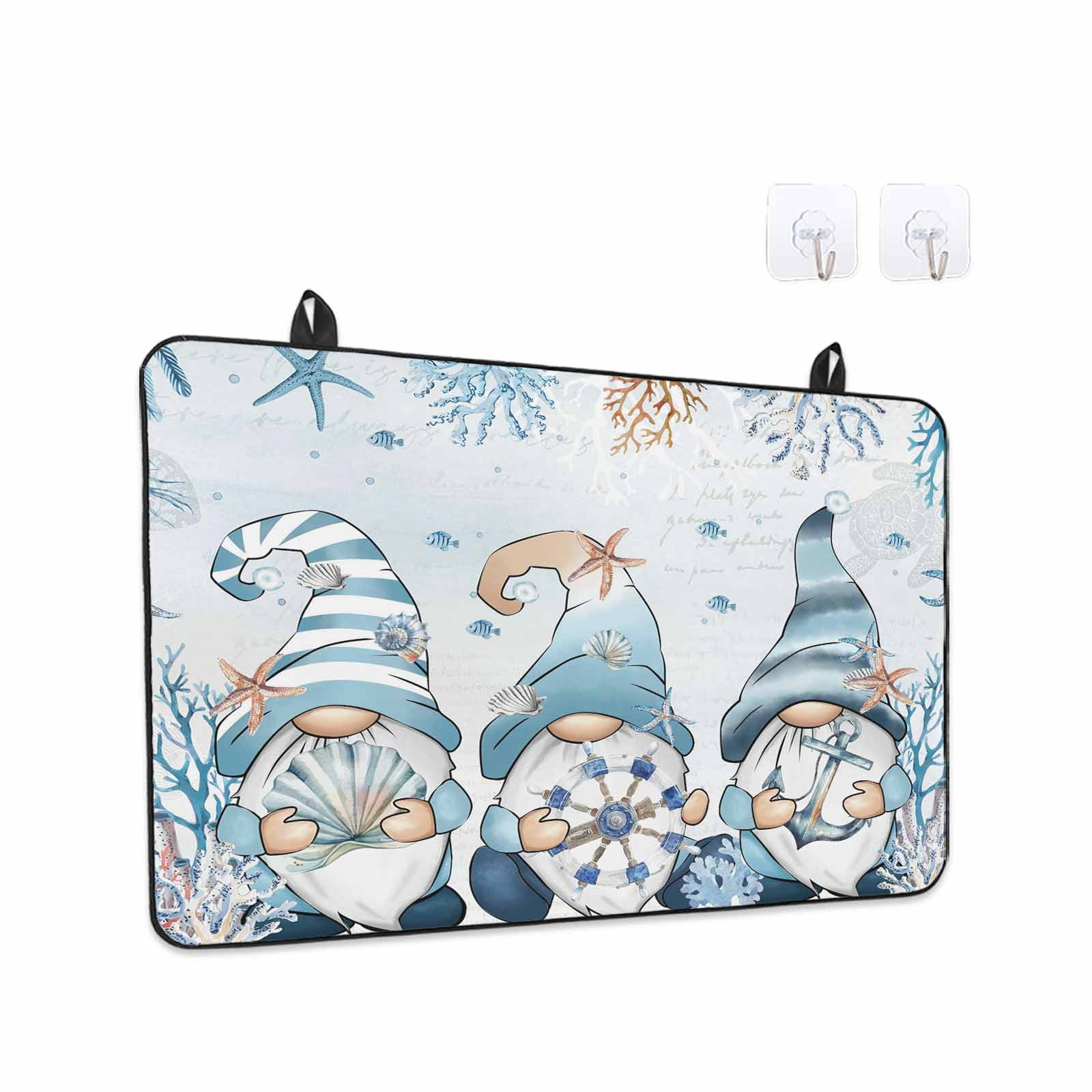 Blue Gnomes Coastal Stove Top Cover for Electric Stove, Heat-proof & Non Slip Glass Top Stove Cover Protector, Nautical Coral Starfish Ocean Summer Kitchen Flat Cooktop Rubber Mat 24x21 Inches