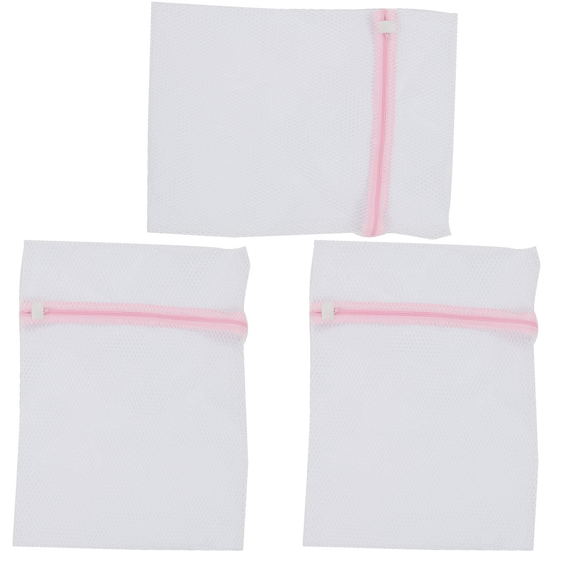 Unique Bargains Household Laundry Clothes Underwear Mesh Zippered Washing Bag 3pcs