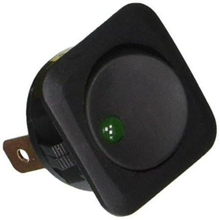 Dorman 84883 Green Round Style LED Glow Switch with Black Body