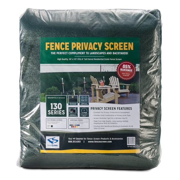 FenceScreen Pare-Brise de Clôture 6 Pi x 50 Pi - Vert Écran d'Intimité Bloquant 85 % Couverture de Clôture en Maille - Garantie de 3 Ans 155 G/m2