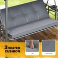 thumbnail image 5 of AECOJOY 3 Seat Porch Swing Bed, Outdoor Patio Metal Pergola Swing Bench with Hanging Cloud Hammock Chair, Garden Swinging Glider Arbour with Cup Holders (Grey), 5 of 10