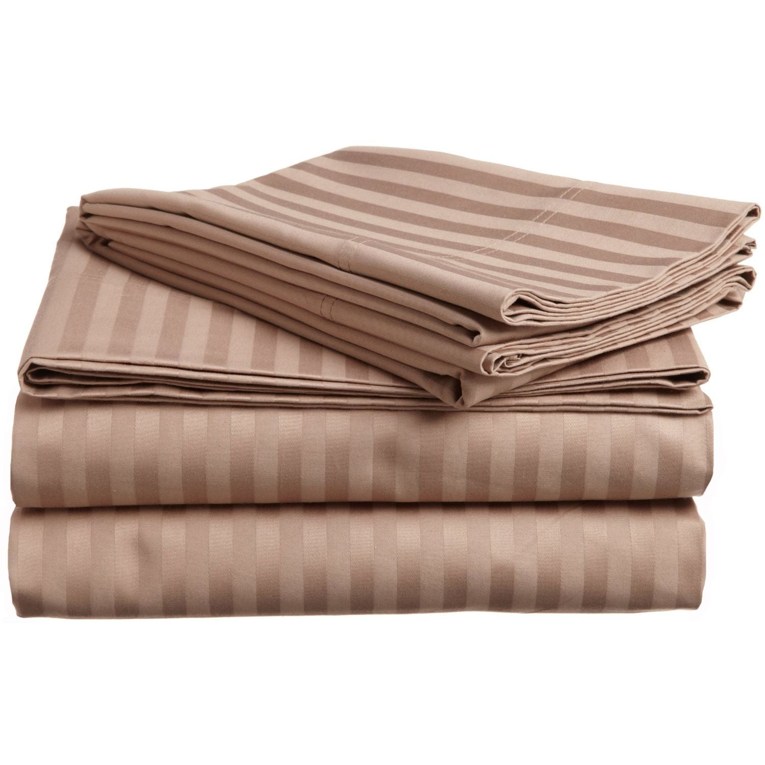 Impressions Magana Egyptian Cotton Stripe Sheet Set, Queen, Taupe