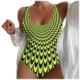 thumbnail image 1 of MKLEKYY Trajes De Baño Dama Women Large Size Swimwear Figure Shaping U Neck Striped Print Sports Swimsuits Swimsuit With Wide Shoulder Straps, 1 of 5