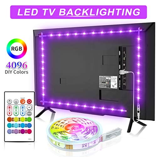 Control TV Backlight Bias Lighting RGB Light 5050 LED Strip Flexible Lamp US 