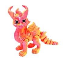 3D Printed Dragon with Realistic Eyes & Movable Joints – Flying Dragon Desktop Ornament, Fantasy Model Craft for Kids & Collectors, Detailed Toy Decor,K