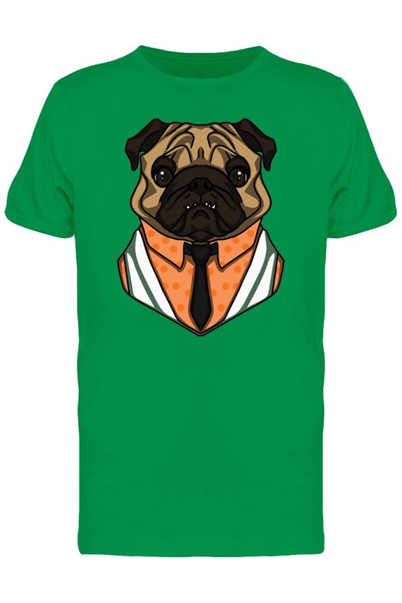 Pug In Polka Dot Vest Tee Men's -Image by Shutterstock