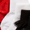 Nuby Baby Girl Ruffle 4-Pack Turn Cuff Socks, 6-12 Months, Red/Black/White