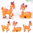 thumbnail image 2 of CPAN Sika Deer Giraffe Cartoon Animal Figurine Baking Cake Topper Moss Garden Decor, 2 of 6