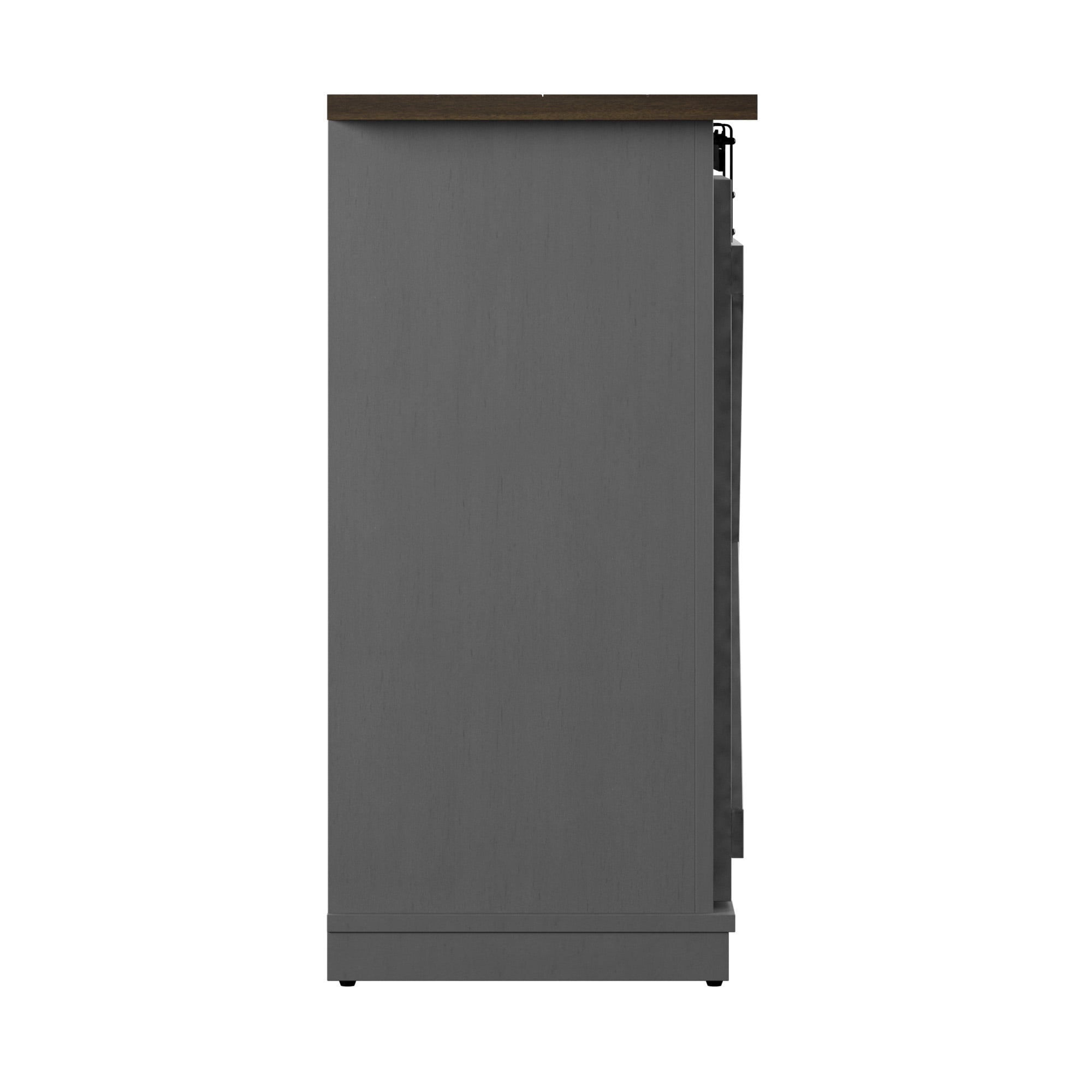 Twin Star Home Terryville Barn Door TV Stand for TVs up to 60", Dark Gray