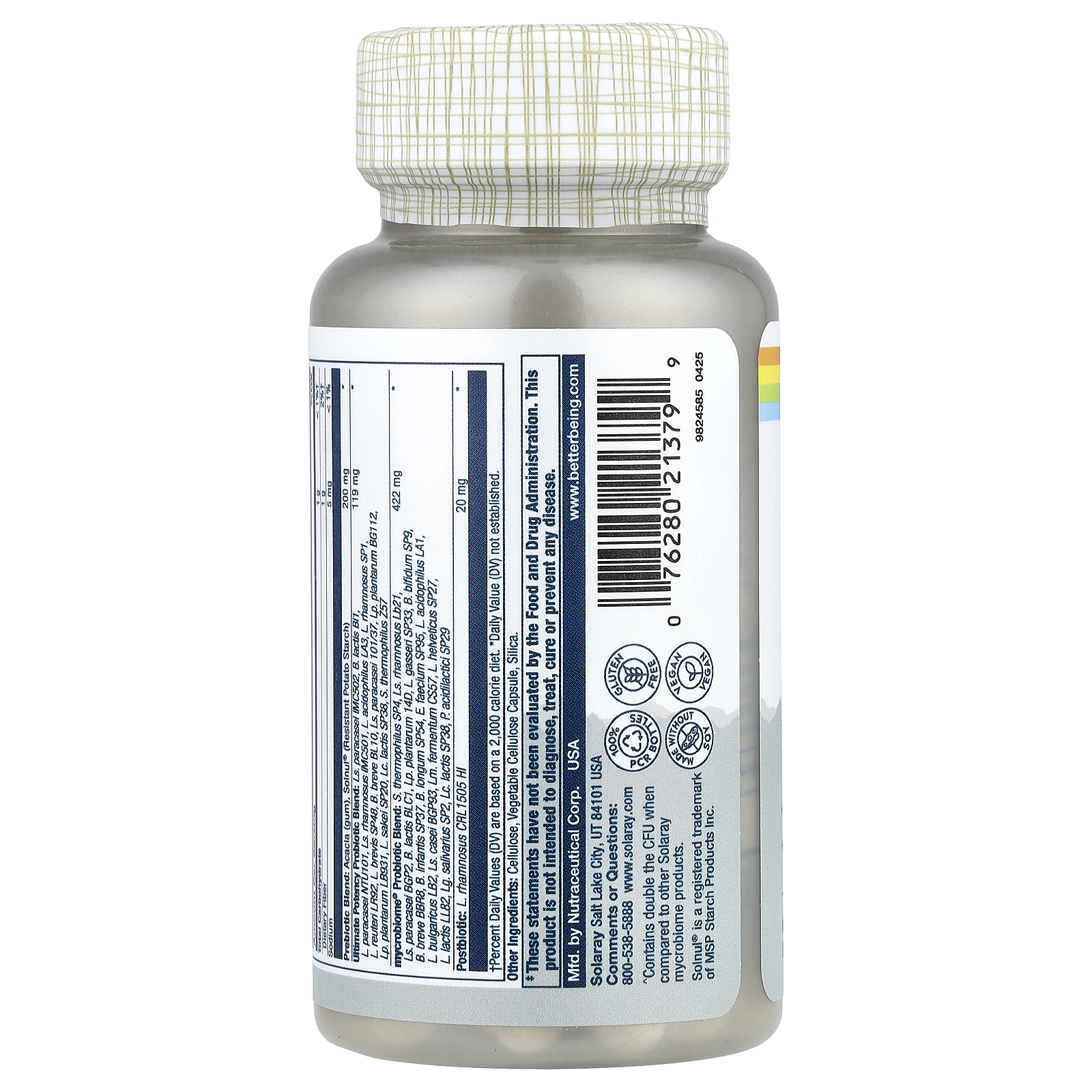 Solaray Mycrobiome®, Complete Probiotic, Ultimate Potency, 60 VegCaps