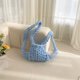 thumbnail image 2 of Mochila para mujer Mochila informal tejida gruesa de lana islandesa para niñas (azul claro) Ndcxsfigh Para Estrenar, 2 of 5