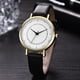 thumbnail image 4 of Reloj redondo de pulsera informal de moda Reloj de pulsera de cuarzo Correa de PU (oro rosa), 4 of 5