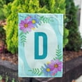 thumbnail image 3 of America Forever Spring Monogram Garden Flag Letter D 12.5 x 18 inches Double Sided Vertical Outdoor, Yard, Lawn, Pink and Blue Flowers, Cosmos, Leaves, Summer Flower Garden Flag, 3 of 5