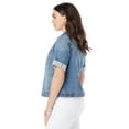thumbnail image 4 of Roaman's Women's Plus Size Distressed Denim Jacket Jacket, 4 of 5