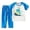 Blue, variant on HCYSFG Girls Graphic Print Outfit Sets 2 Piece Crewneck Short Raglan Sleeve Top And Pants Lounge Set Elastic Waist Matching Sets