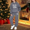 thumbnail image 4 of FUZHIQ Girls Tracksuit Set 2 Piece Christmas Print Long Sleeve Top and Jogger Pants Holiday Party Wear Pullover 2Pcs Winter Kids Clothes Grey for 13-14 Years, 4 of 6