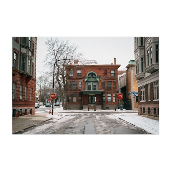 Snowy Allentown, Buffalo - Ridgeway New York Photography Unframed Wall Art Print 5 x 7 inches