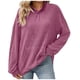 thumbnail image 2 of HongQid Women Plus Size Casual Knit Sweater Lapel V Neck Solid Color Tops Lightweight Long Sleeve Blouses, 2 of 3