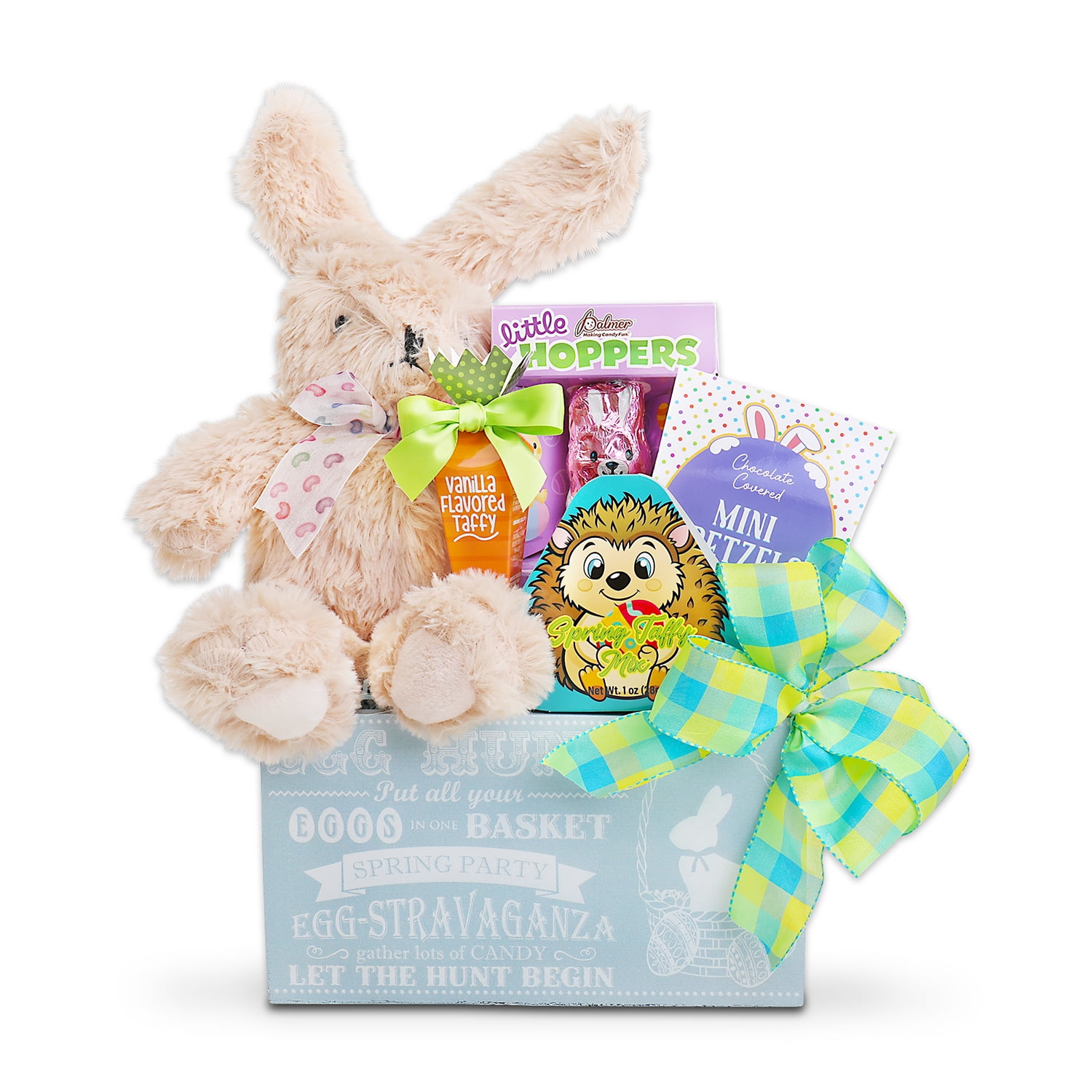 Alder Creek Gift Baskets Eggstravagent Crate (Blue) 9 Items