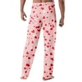 thumbnail image 3 of Domuza Valentine's Heart Graphics Pajamas for Men Casual Comfy Drawstring Straight Leg Pj Pants Lightweight Loose Fit Lounge Pjs Trousers Hot Pink S, 3 of 4