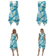 thumbnail image 3 of Whosucclay Ripples Starfish Plumeria Flower Print Couple Matching Outfits Summer Dresses for Women with Pockets Mens Hawaiian Button Down Shirts Beach Vacation Outfits for Husband and Wife, 5XL, 3 of 7
