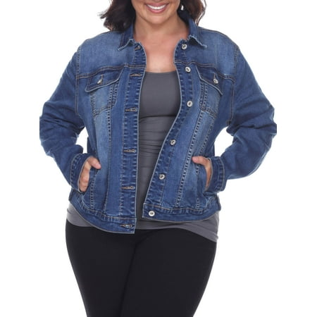 walmart plus size denim jacket for women