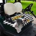 thumbnail image 2 of Golf Cart Seat Covers for 2 Seater, Sunflowers Cow Soft Microfiber Cart Seat Towel Blanket, Farm Animal Black Buffalo Plaid Absorbent Breathable Non Slip Bench Seats Protector for Golf Course 51"x31", 2 of 9